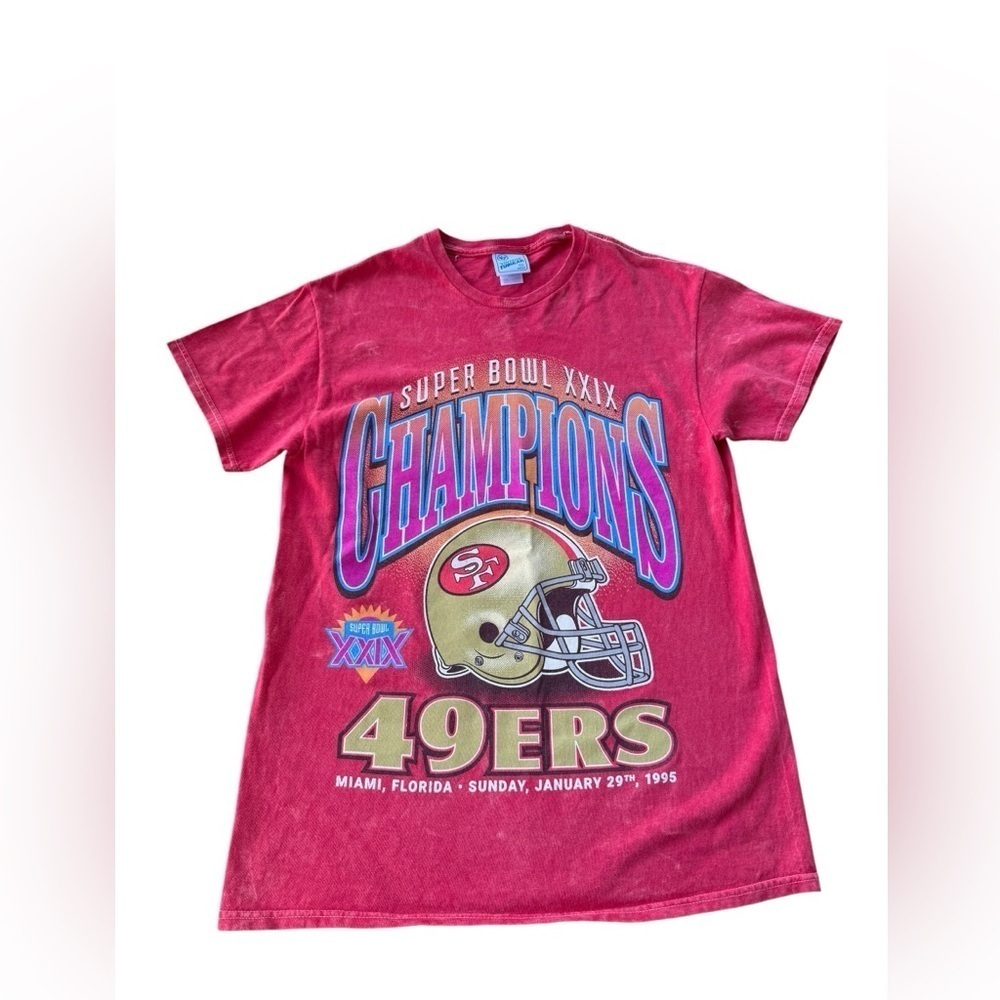Vintage 1995 San Francisco 49ers Super Bowl XXIX Champions red cotton t-shirt M